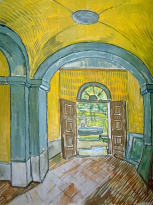 The Lobby of the Asylum, l'entrée de l'Asile, Octobre 1889, Van gogh’s painting photographed by Serge Briez, ©2014 Cap médiations