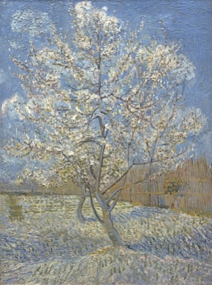 Pink Peach Tree in Blossom, le pêcher rose, Arles 1888, Van gogh’s painting photographed by Serge Briez, ©2014 Cap médiations
